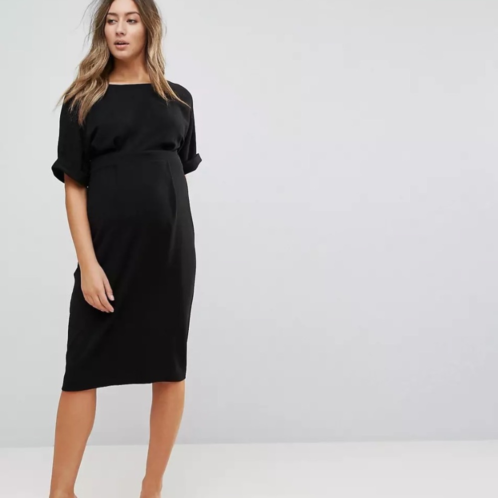 ASOS black maternity dress